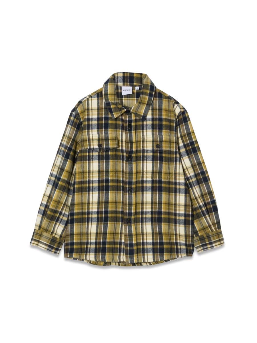 Aspesi Checked Long-sleeve Shirt In Multicolour