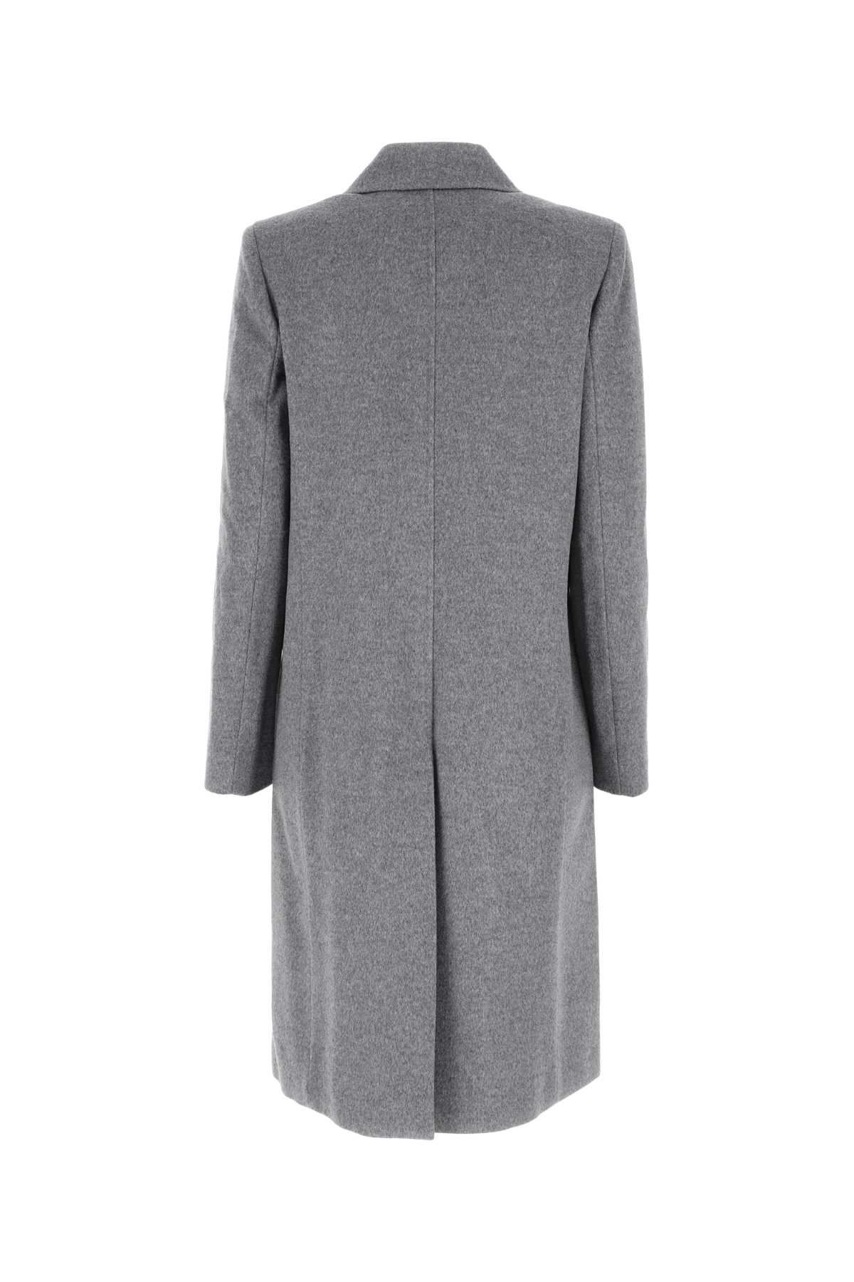 Max Mara Grey Wool Manuel Coat In 011