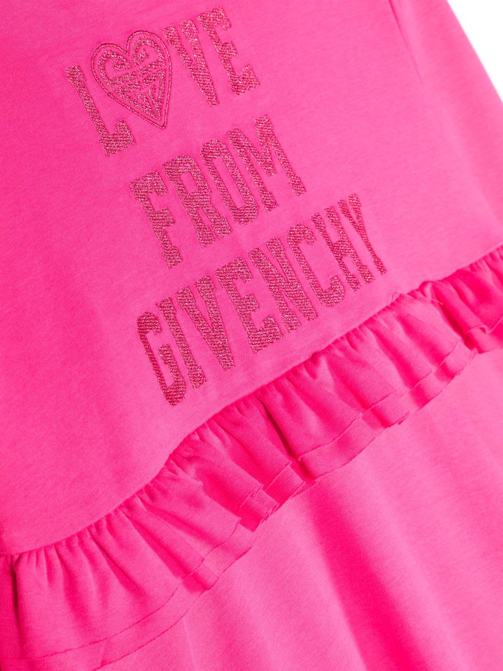 Shop Givenchy Abito Fucsia In Cotone Bambina