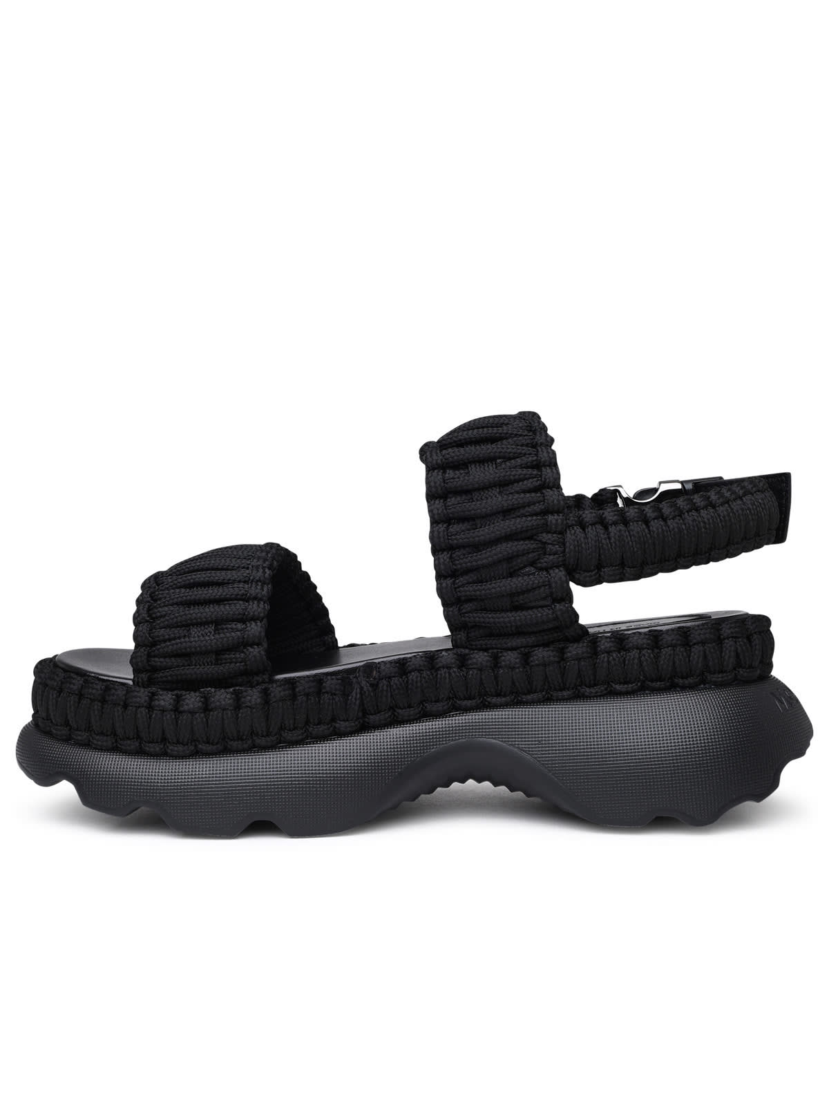 MONCLER BLACK POLYESTER BELEY SANDALS