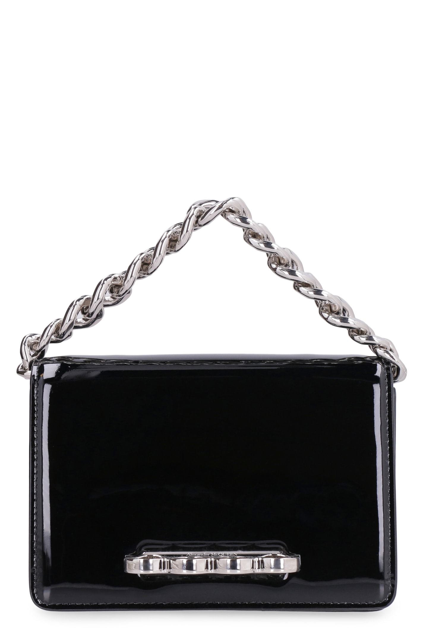 Alexander McQueen The Four Ring Mini Patent Leather Bag