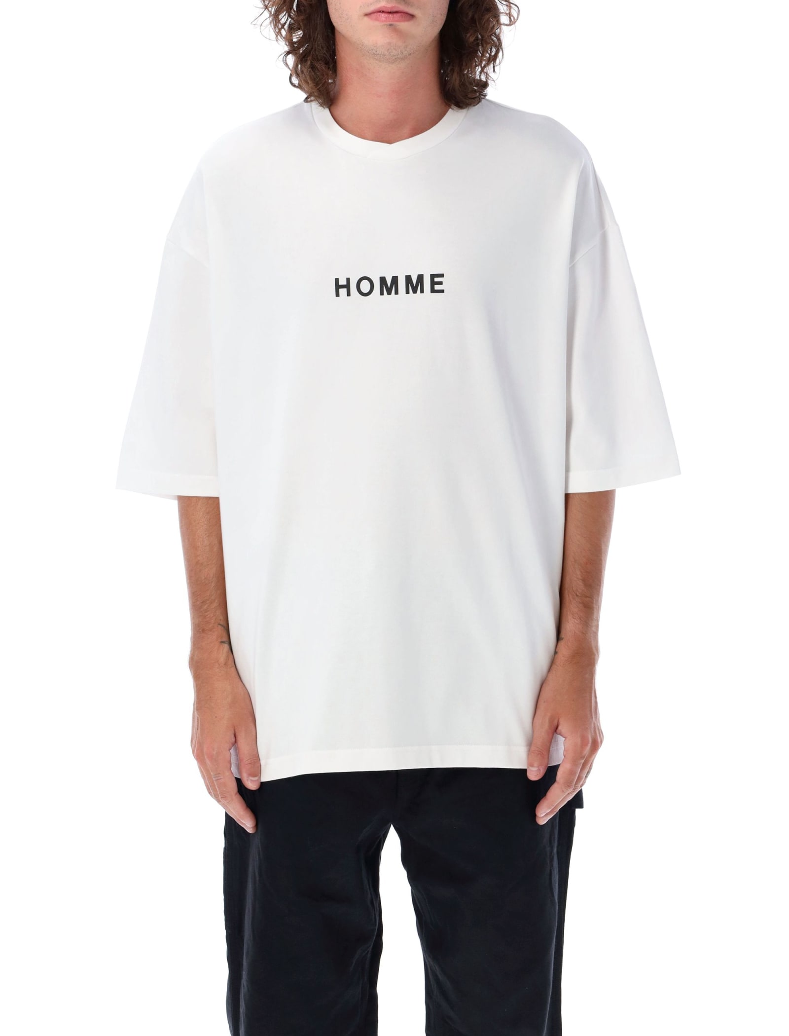 Comme Des Garçons Homme Deux Logo-print Cotton-jersey T-shirt In