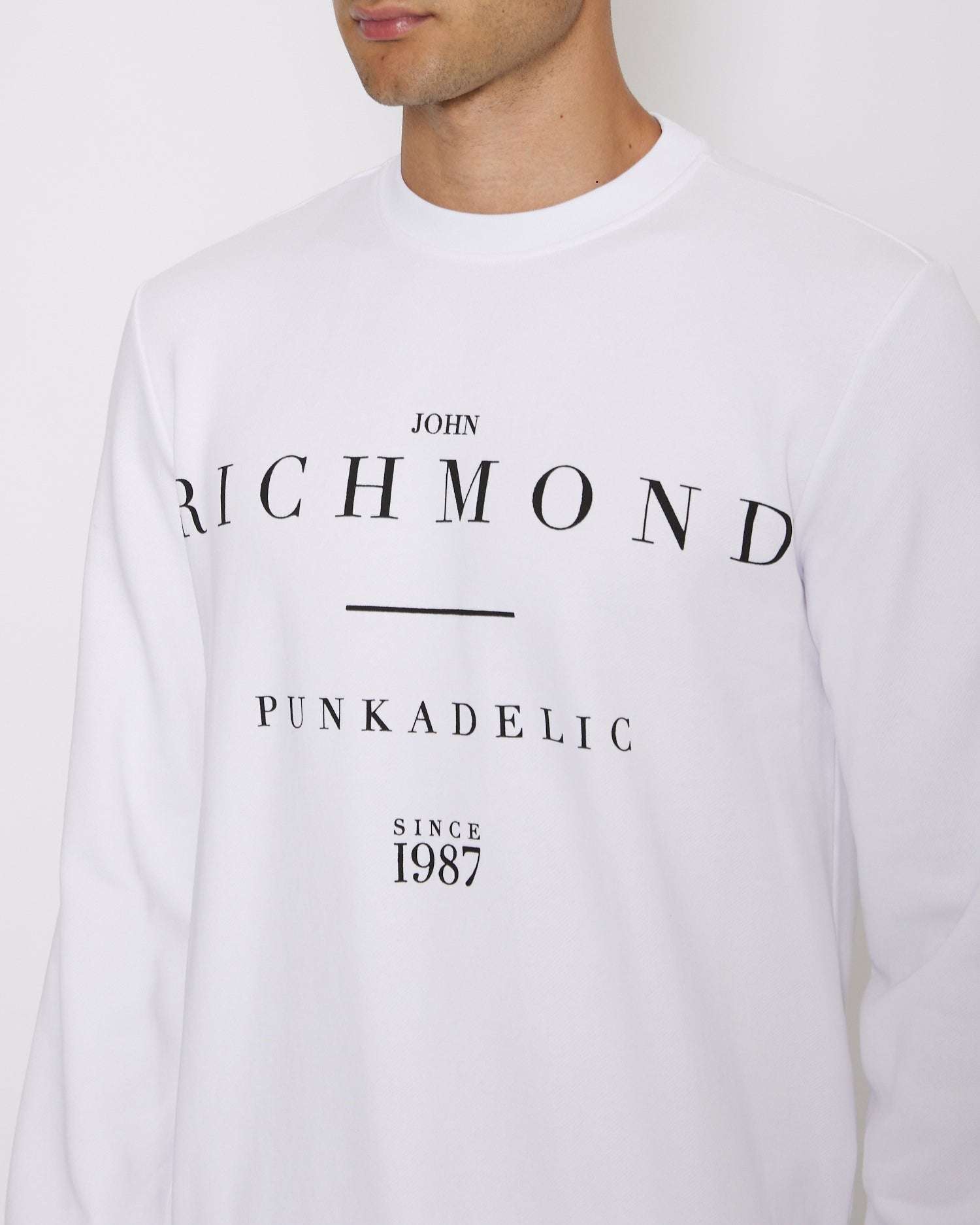 Shop John Richmond Sweatshirt With Front Graphic In Nero