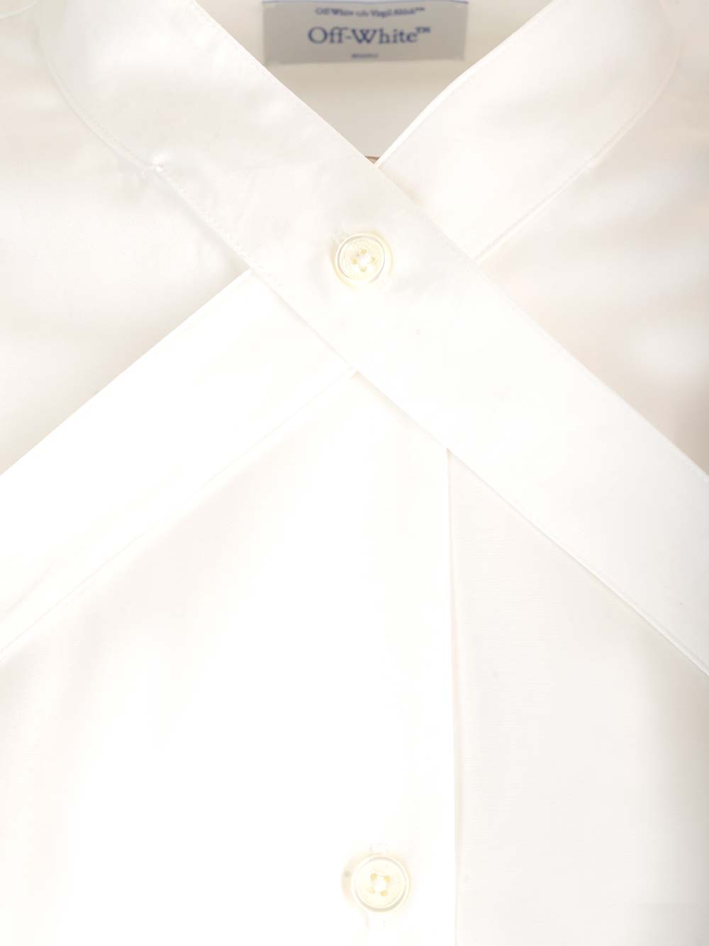 Off-white Cotton Shirt With Straps And Metal Buckle In White