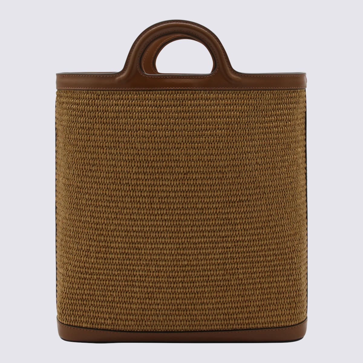 Shop Marni Raw Sienna Raffia Crossbody Bag