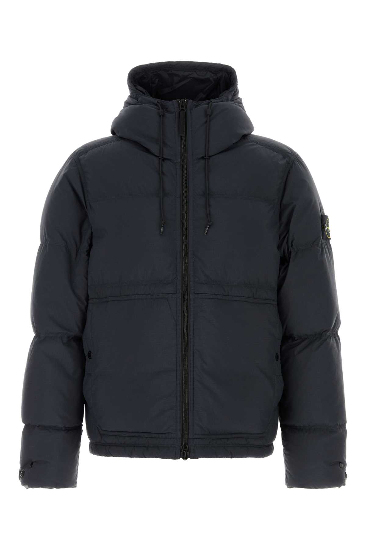 Stone Island Dark Blue Nylon Down Jacket In Blue