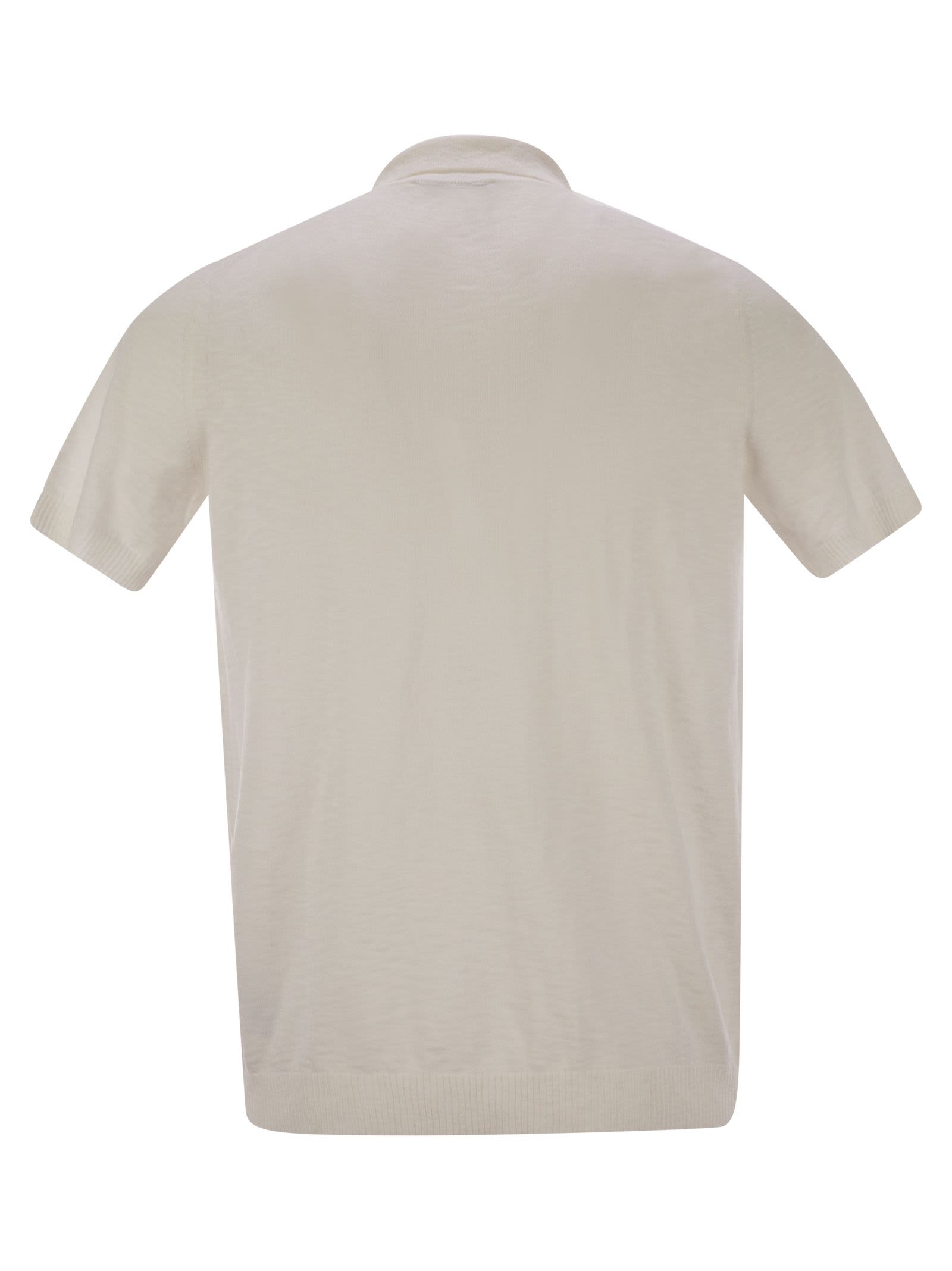 Pt Torino Cotton Polo Shirt With Short Sleeves In White