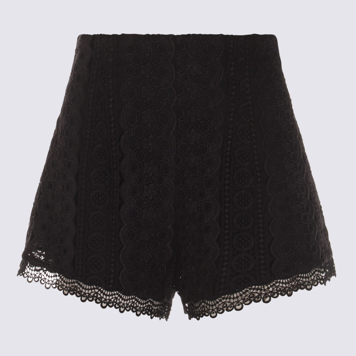 Black Cotton Blend Shorts