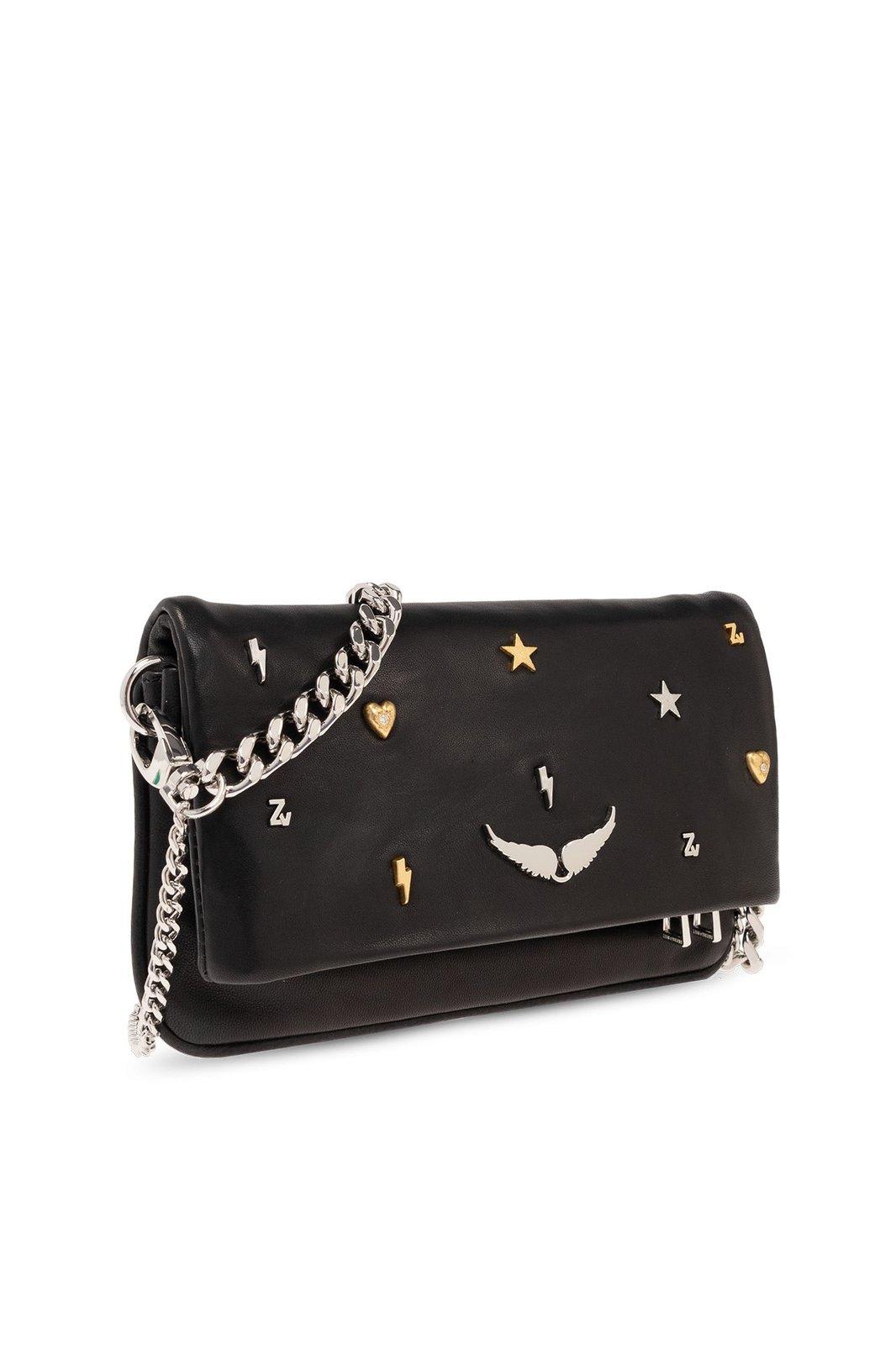 Shop Zadig &amp; Voltaire Rock Nano Lucky Charms Clutch Bag In Black