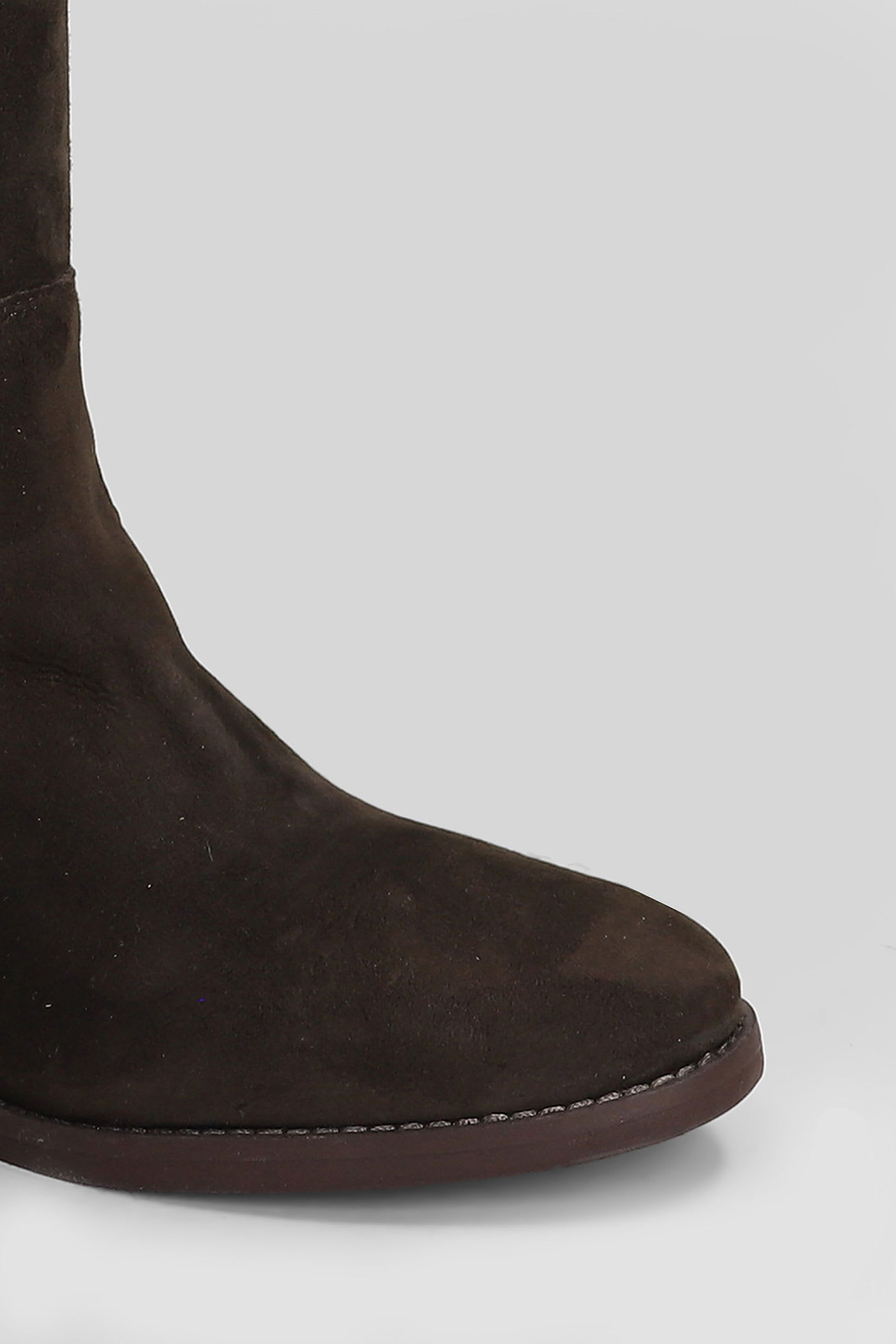 Julie Dee In Dark Brown Suede In Brown
