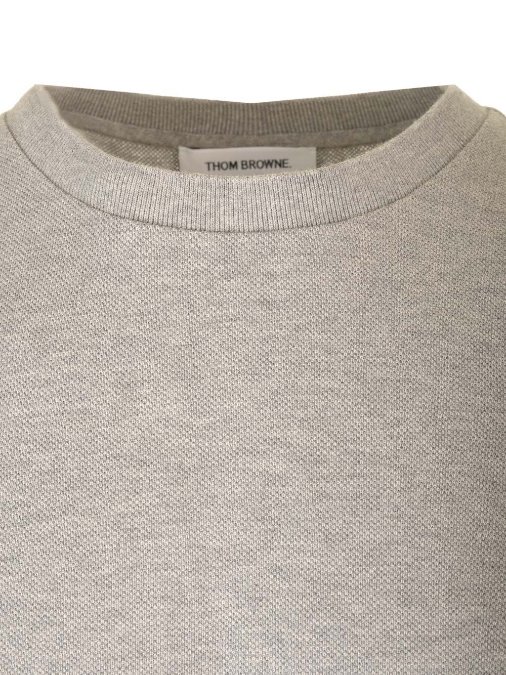 Shop Thom Browne Piqué T-shirt In Grey