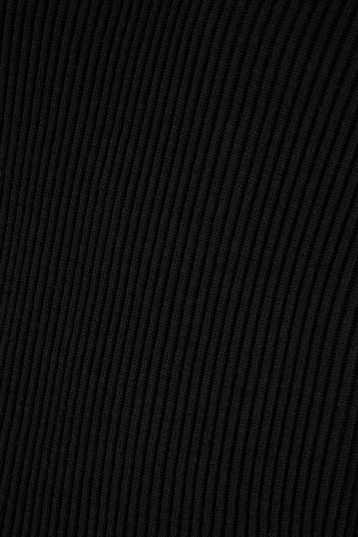 Stone Island Ribbed Wool Sweater With Distinctive Logo Patch In Black