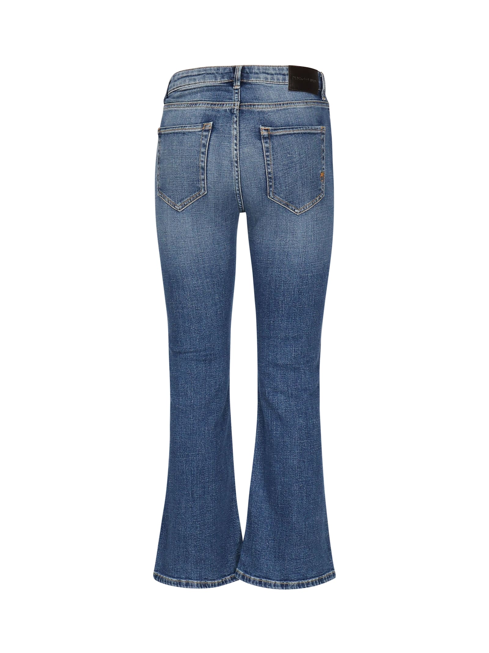 Pinko Power Stretch Denim Flared Jeans In Blue