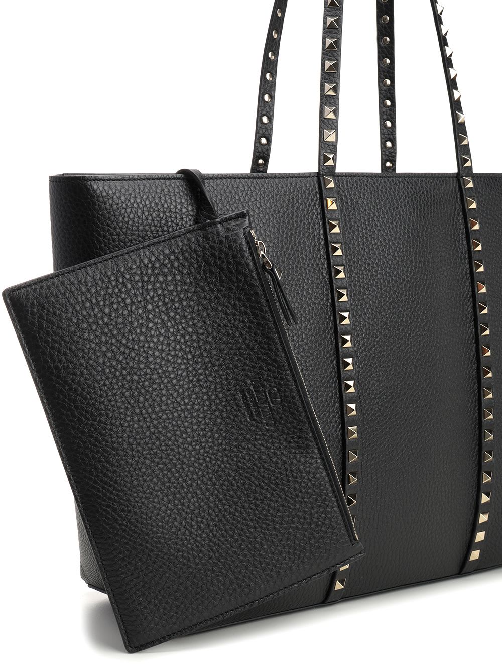 Valentino Rockstud Medium Shopping Bag In Black