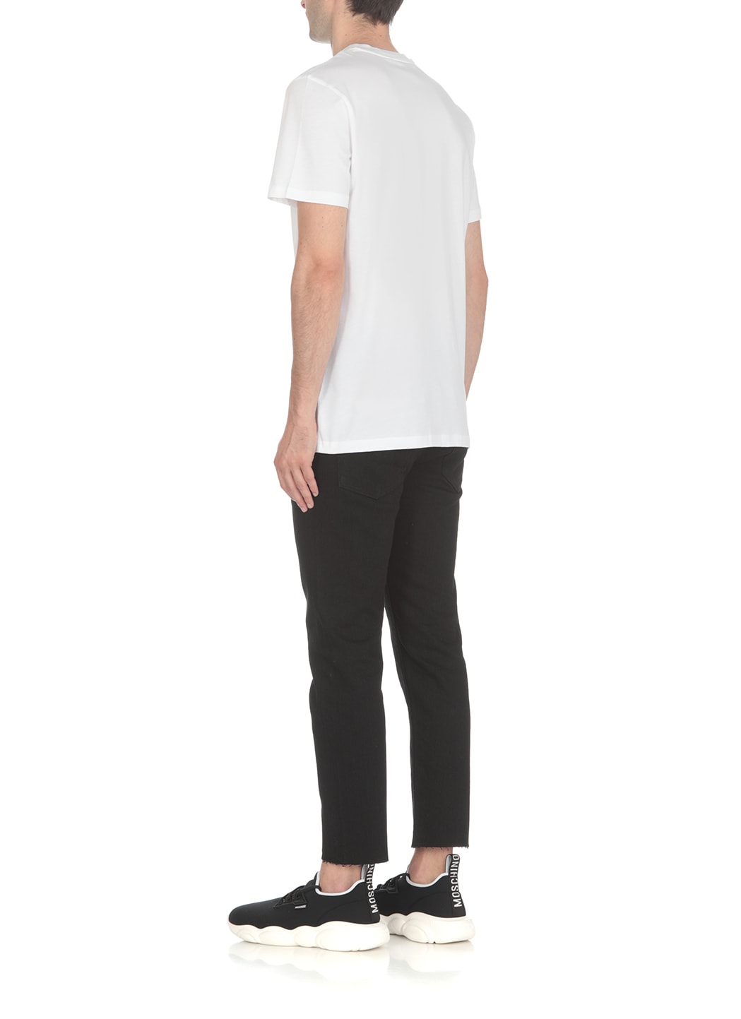 Moschino Cotton T-shirt With Double Question Mark Logo In White