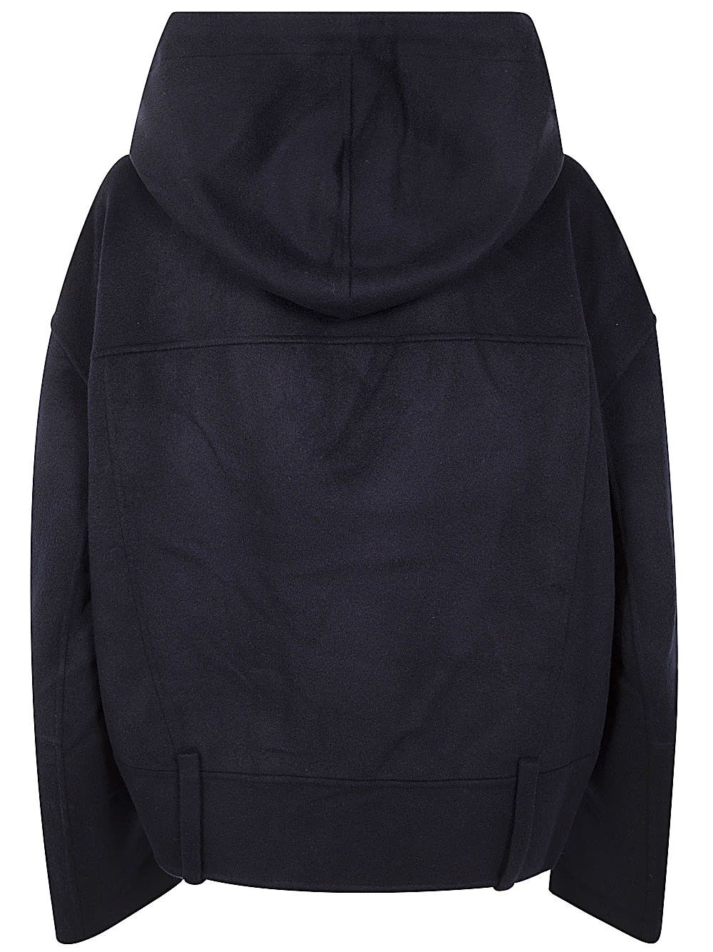 Shop Jw Anderson Hooded Biker Jacket Double Face In Navy