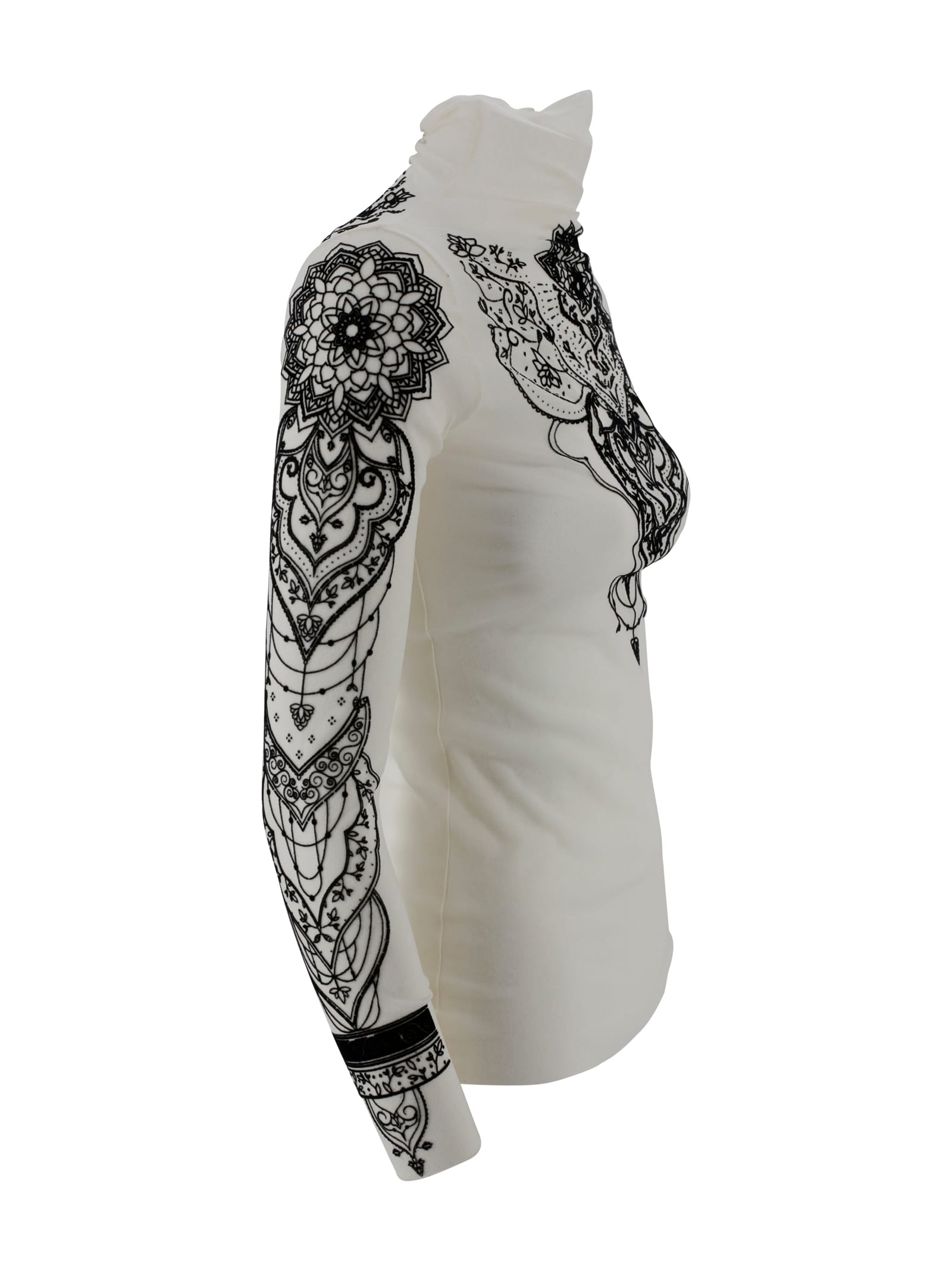 D Exterior Sweater With Embroidery In Neutral