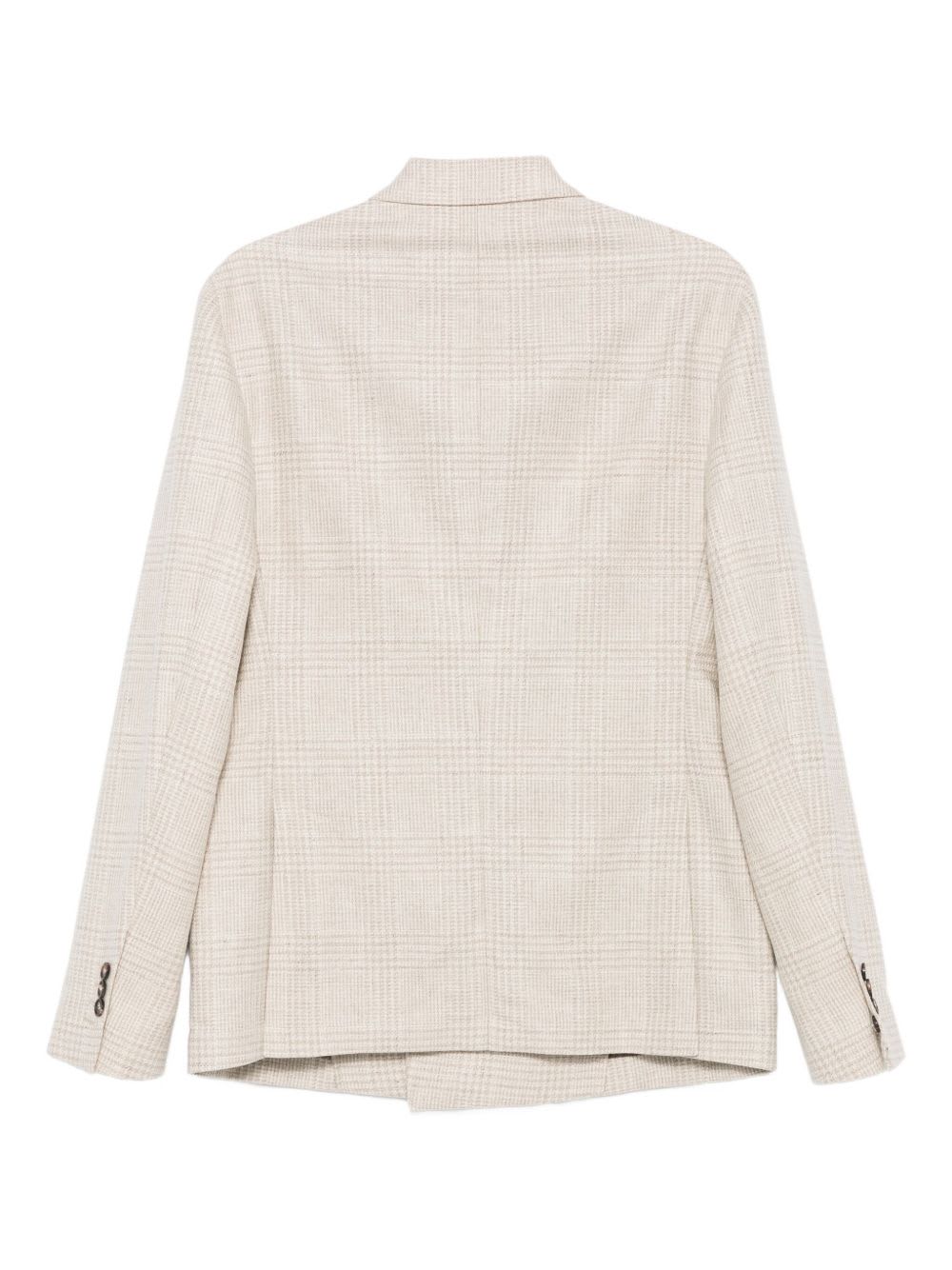 Incotex Beige Jacket Checked Pattern Double-breasted In Neutral