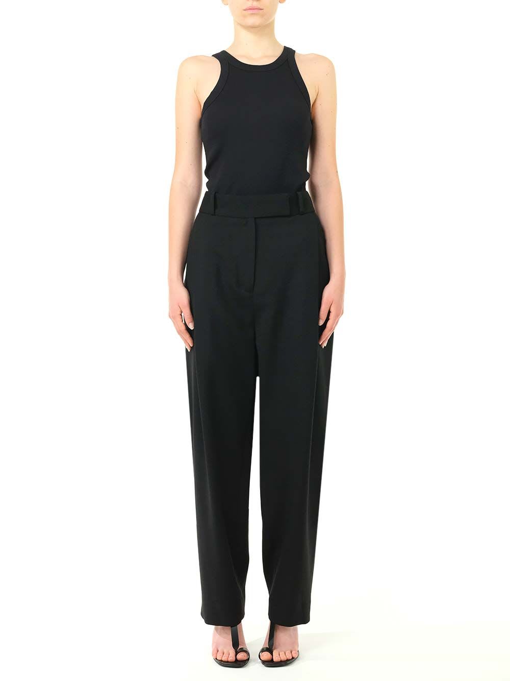 Totême 'espera' Black U Neck Rib Tank Top In Black