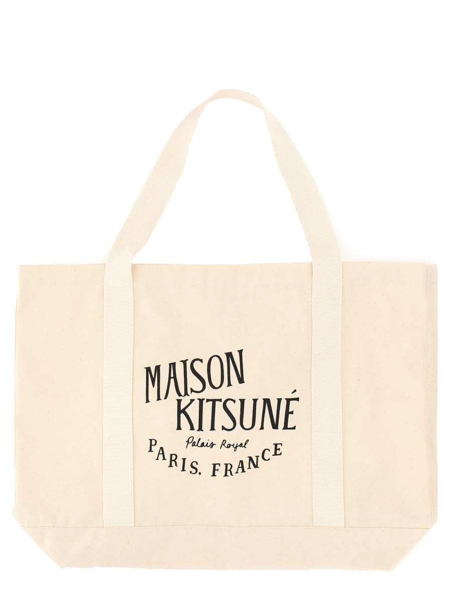 Shop Maison Kitsuné Palais Royal Bag In Powder
