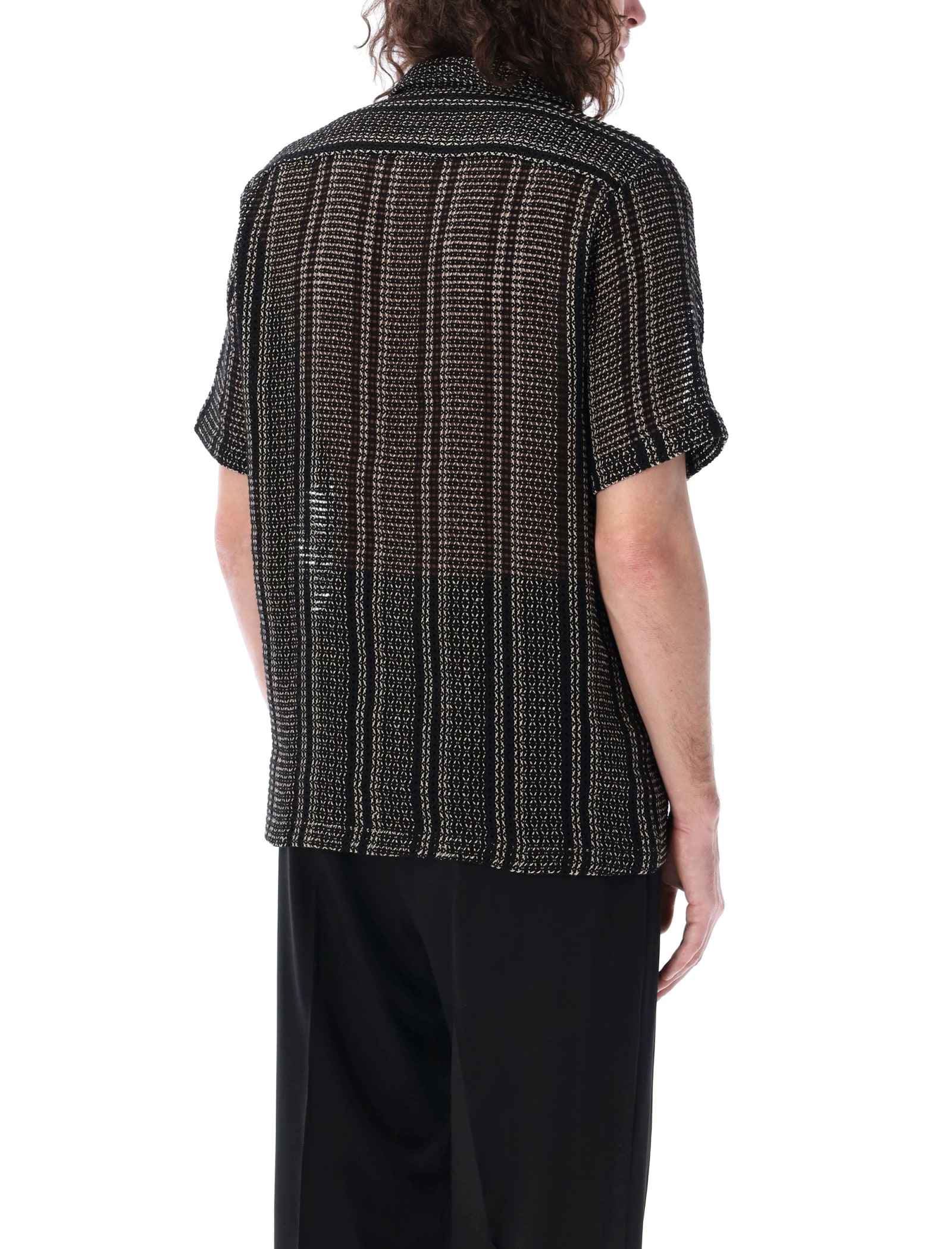 Shop Cmmn Swdn Dexter Shirt In Black/stripes