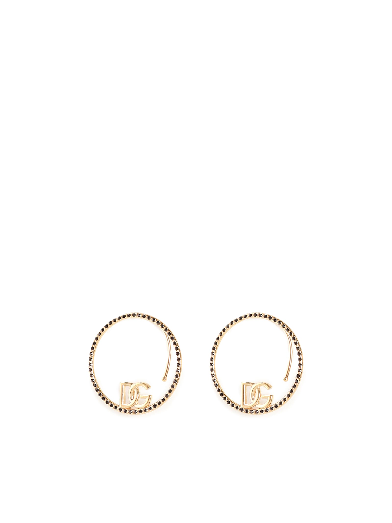 Dolce & Gabbana Ear Cuff Earrings With Dg Logo And Rhinestones