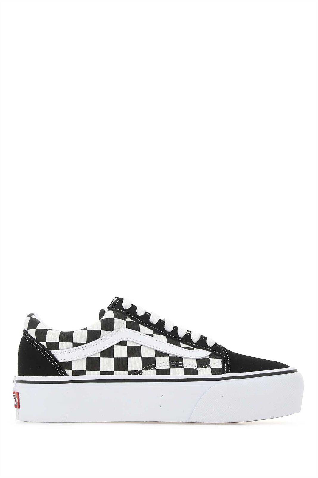 Vans Low Top Sneakers Contrast Stitching In Black