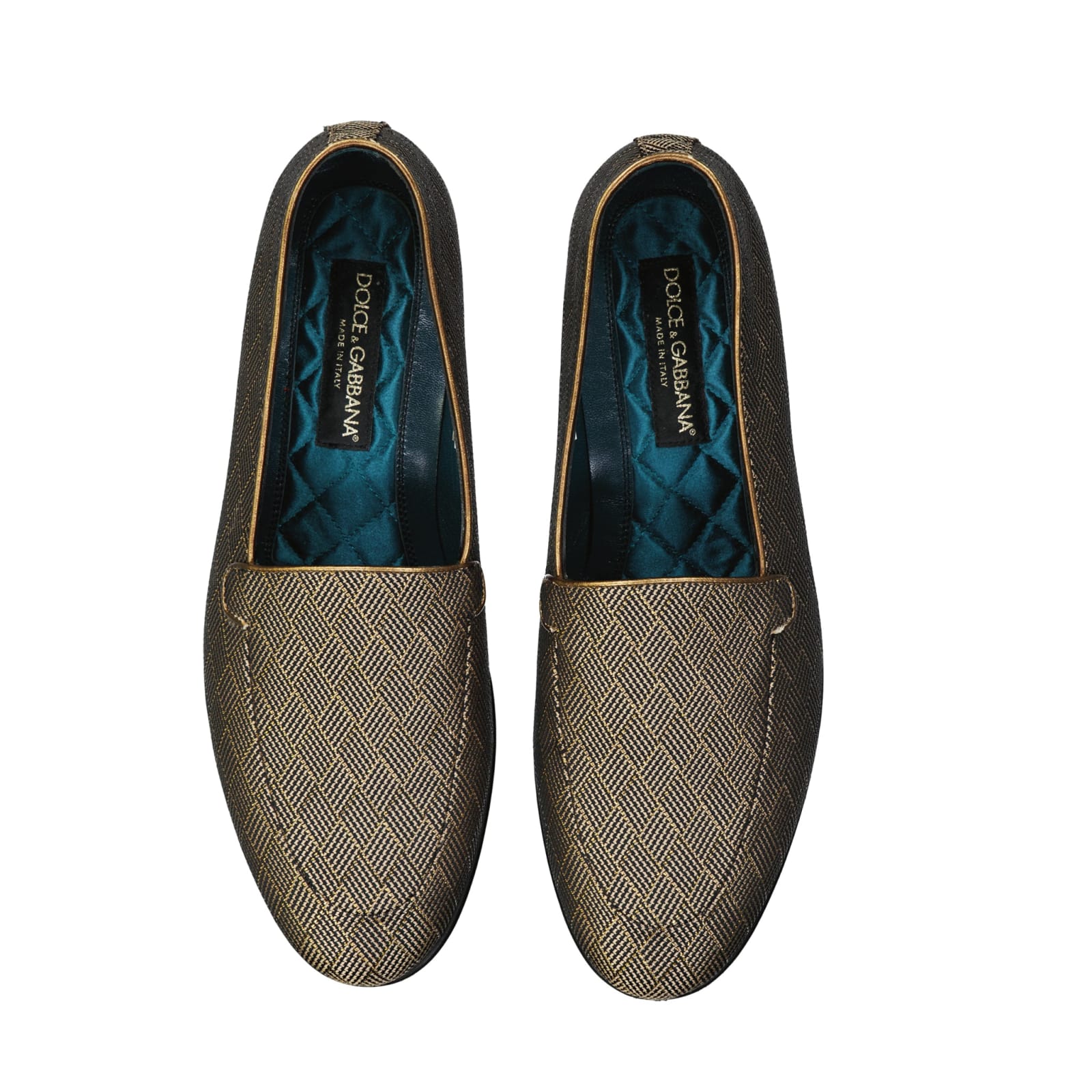 Shop Dolce & Gabbana Jaquard Loafers In Beige