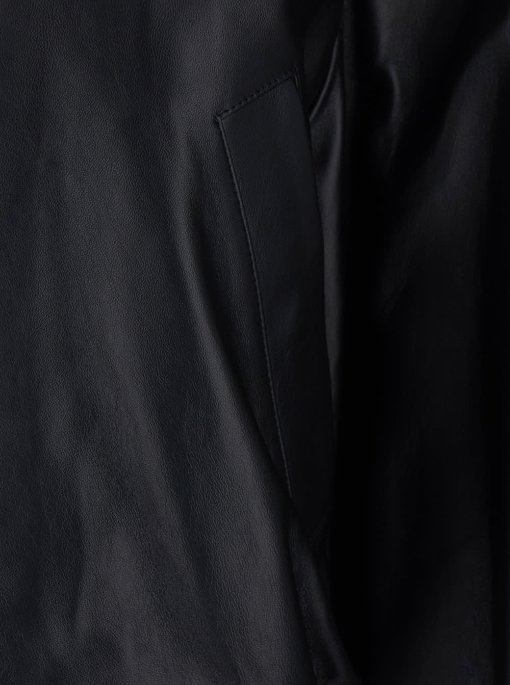 Balenciaga Black Jacket With Dropped Shoulders And High Neck In Leather Woman In Black