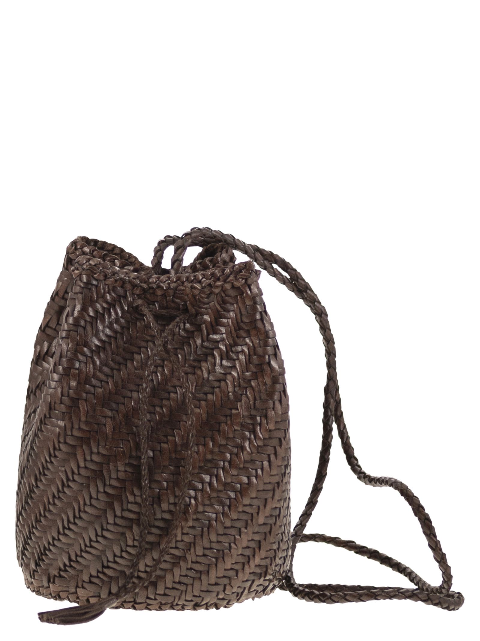 Pompom - Woven Leather Bag