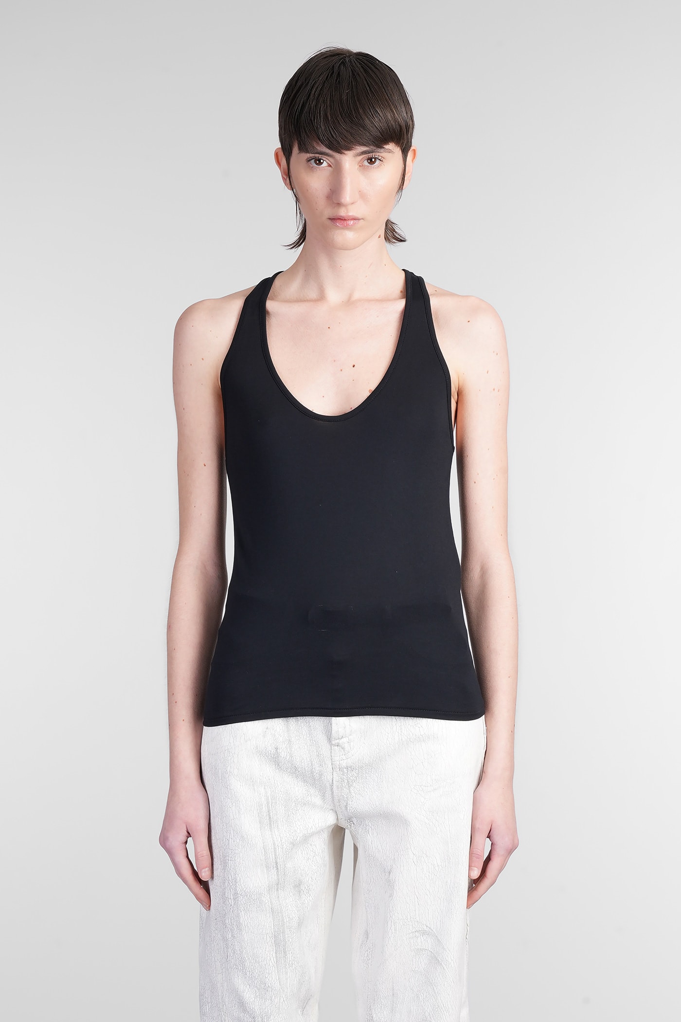 Tank Top In Black Cotton