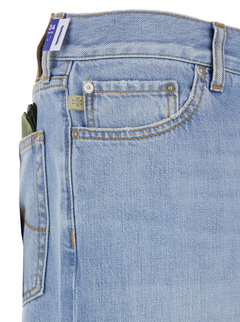 Jacob Cohen Light Blue Five Pocket Jeans With Logo Patch On The Back