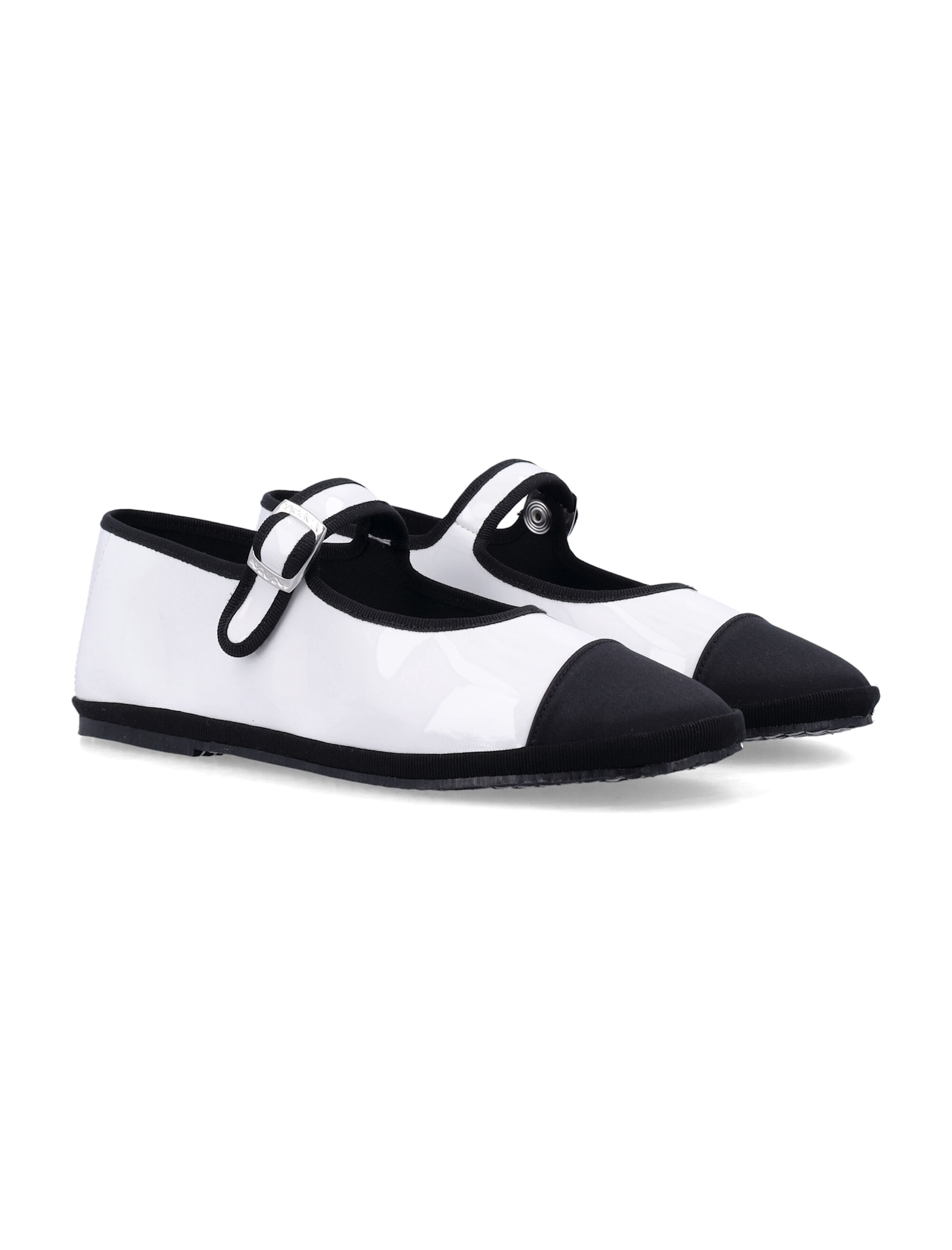 Drogheria Crivellini Papusse Soft Mary Jane Patent In White Black