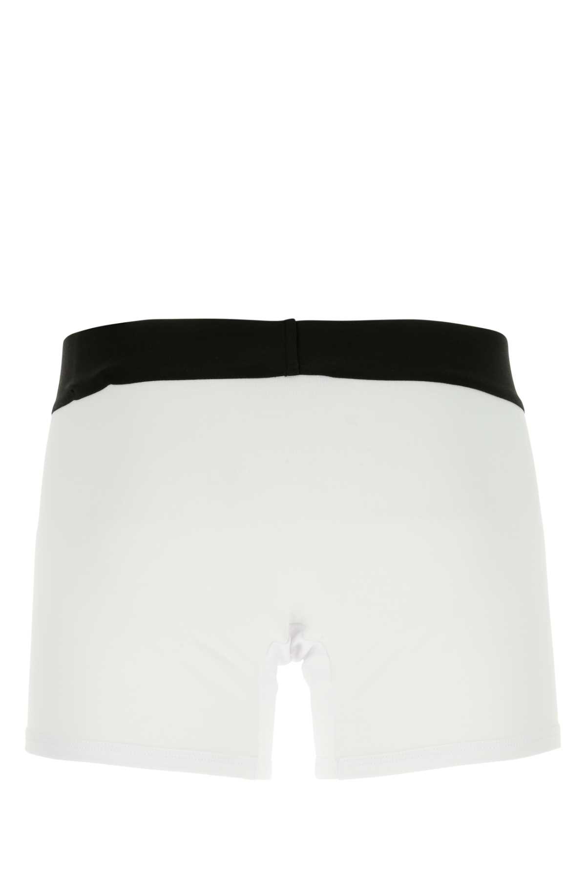 Palm Angels White Stretch Cotton Boxer Set In Multicolor