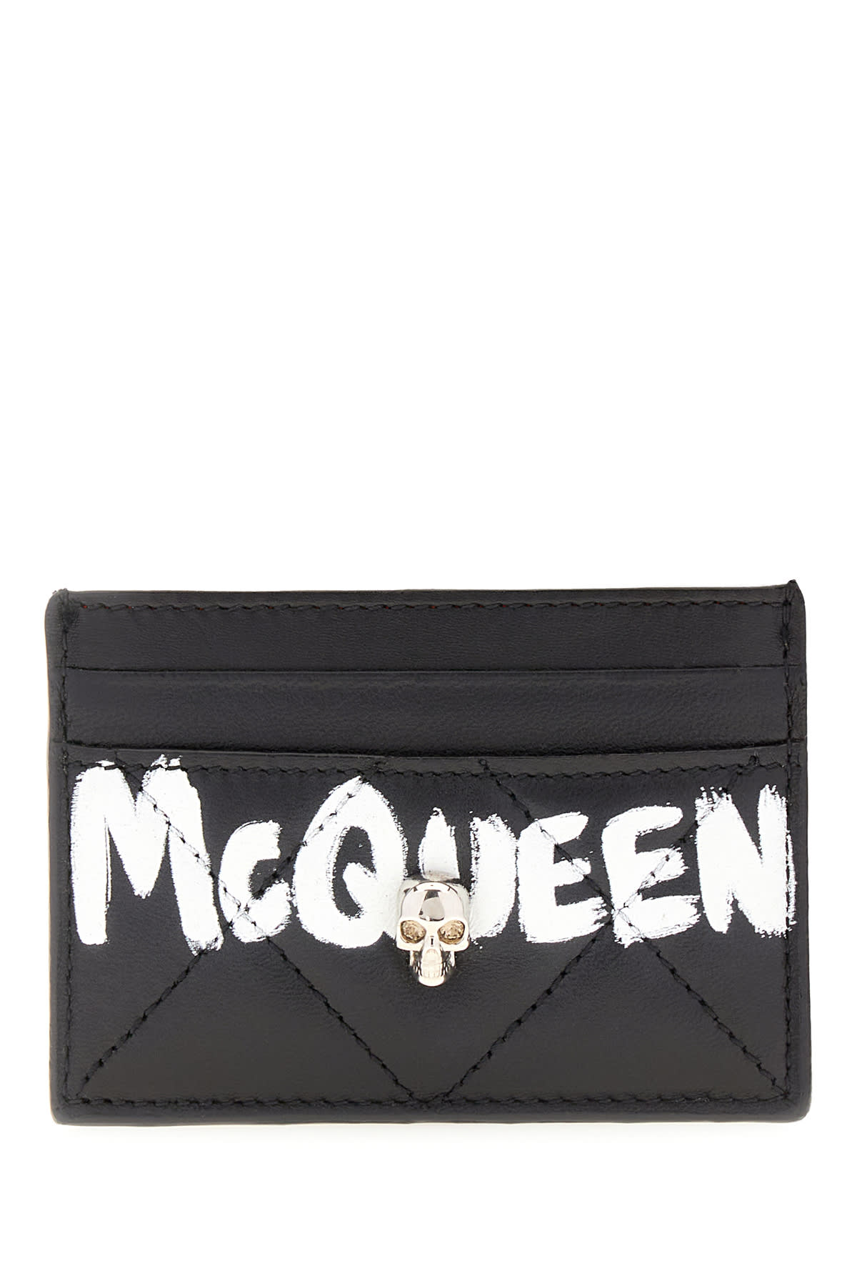 Alexander McQueen Black Leather Card Holder