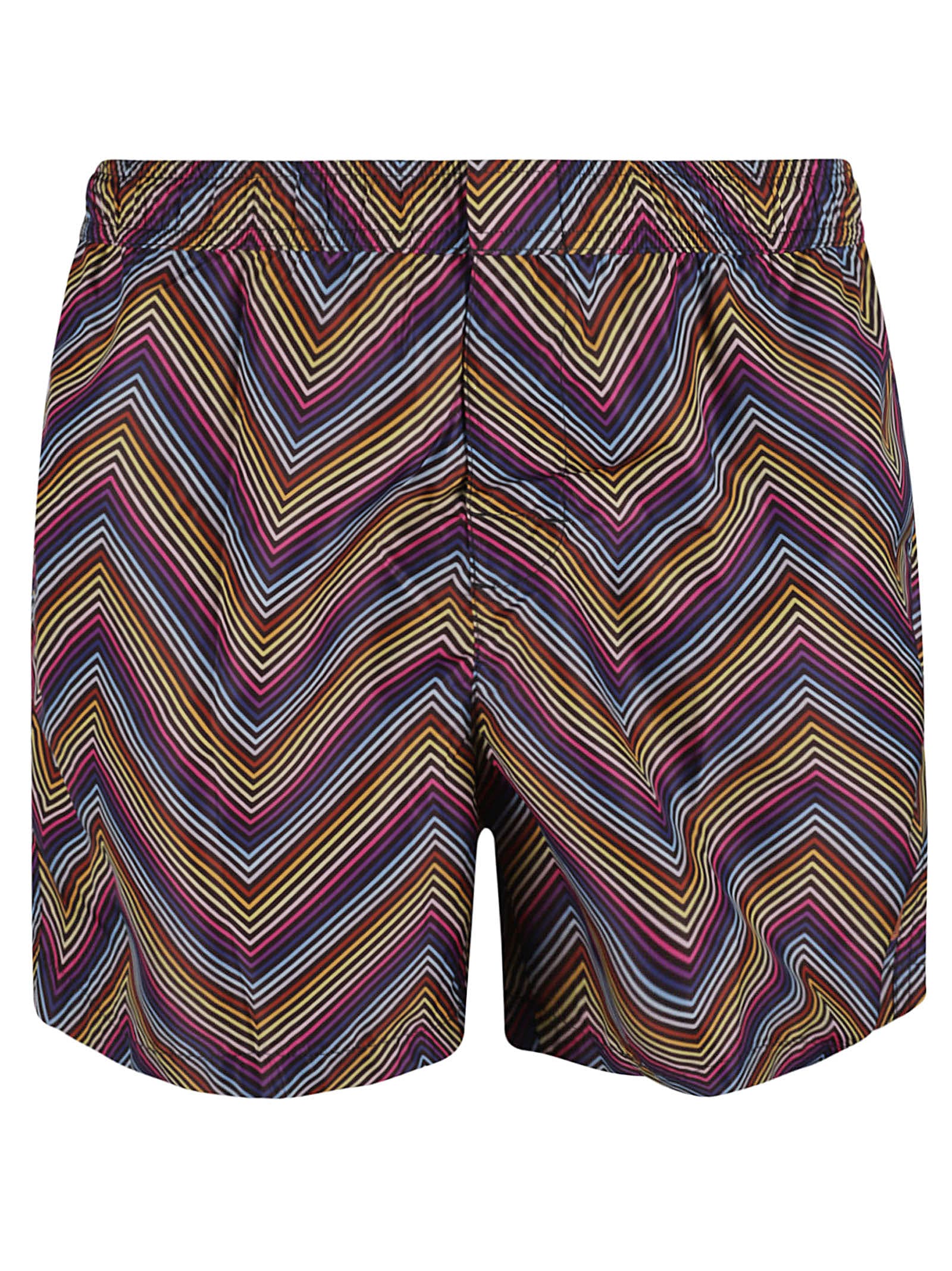 Missoni Zig-zag Patterned Stripe Swim Shorts In Multicolor