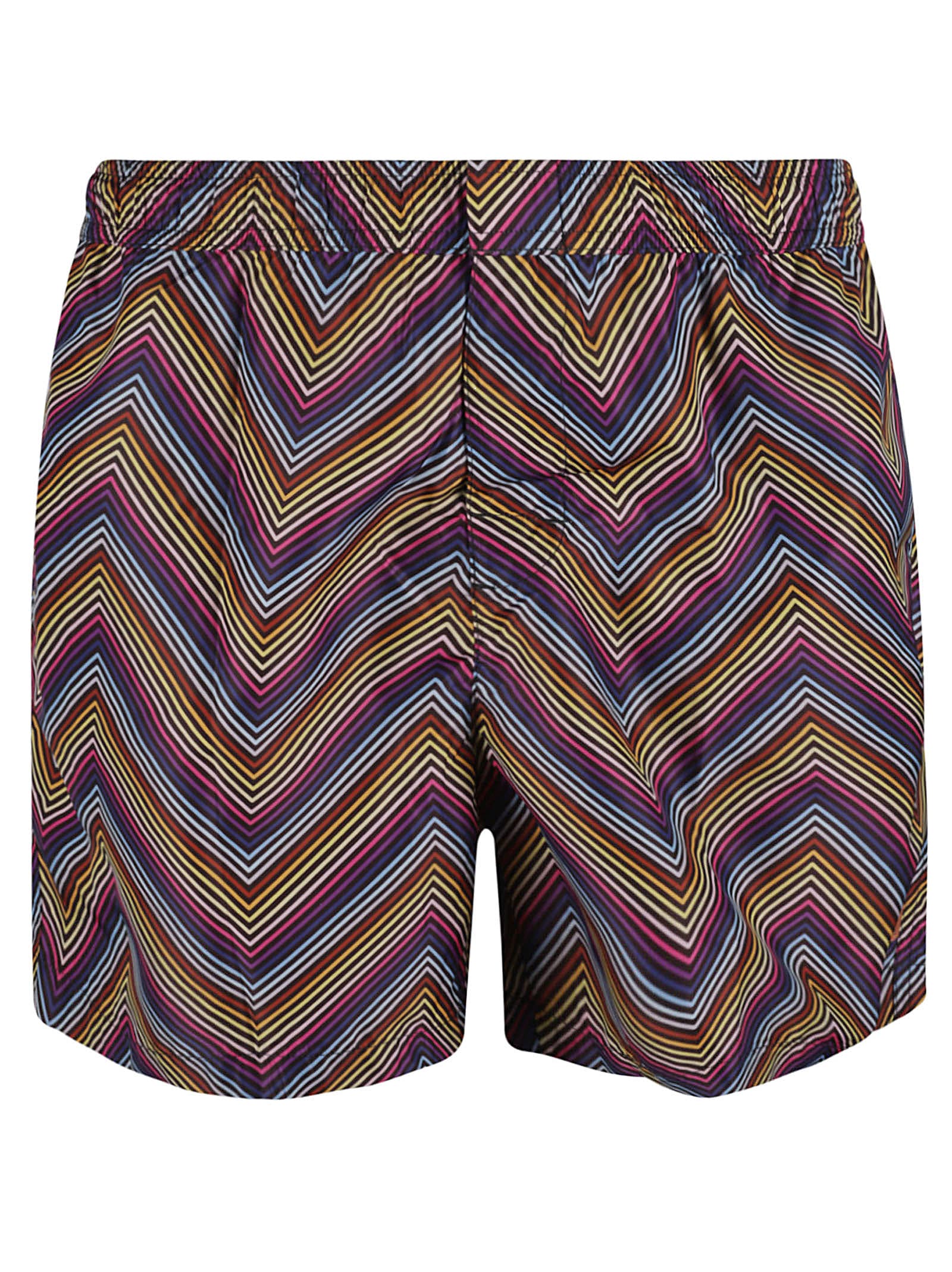 MISSONI ZIG-ZAG PATTERNED STRIPE SWIM SHORTS