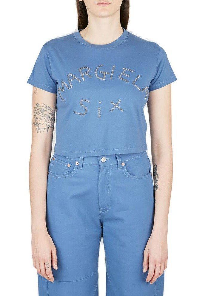 MM6 Maison Margiela Logo Stud Embellished T-shirt