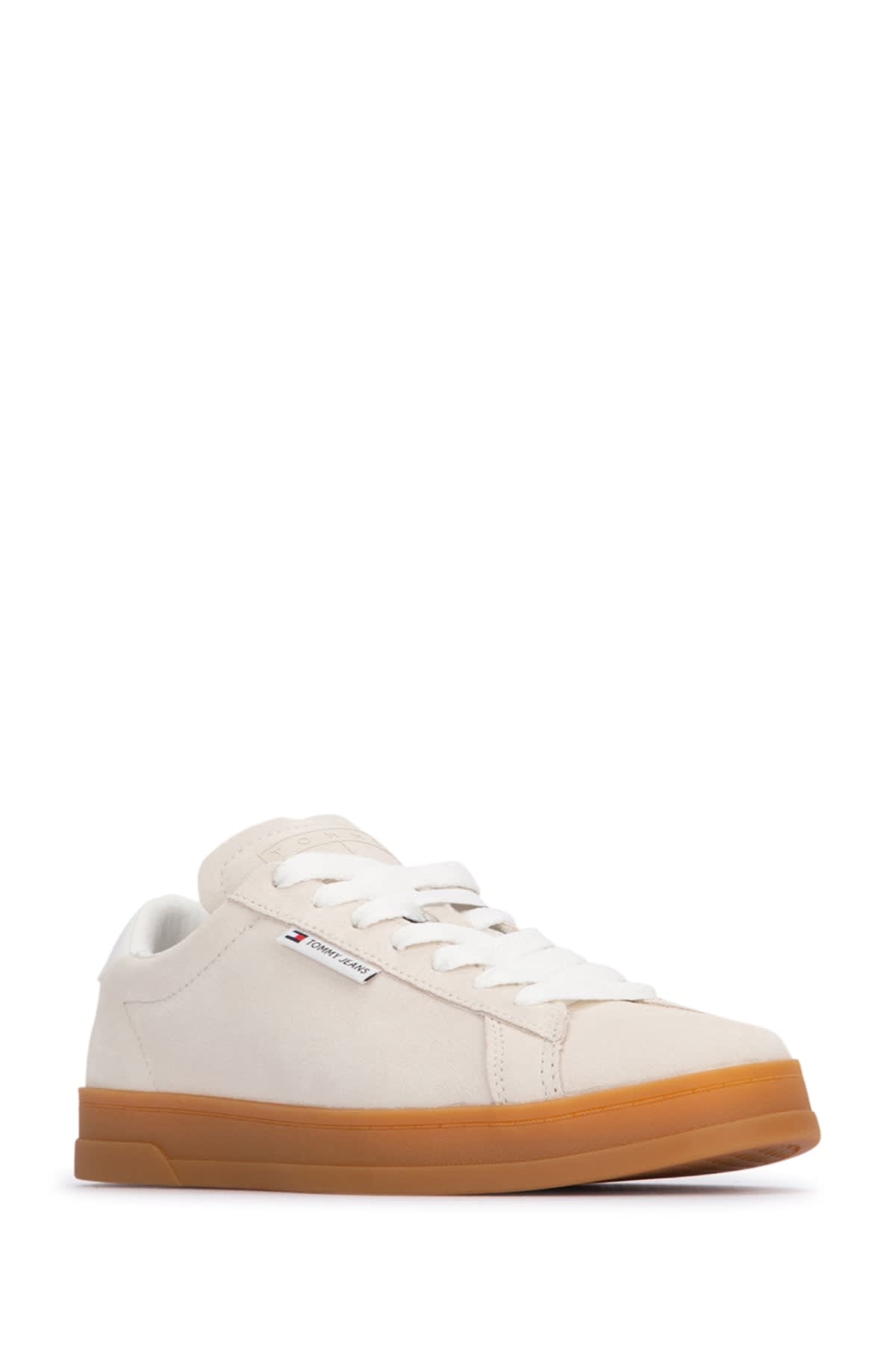 Tommy Hilfiger Suede Leather Sneakers In Neutral