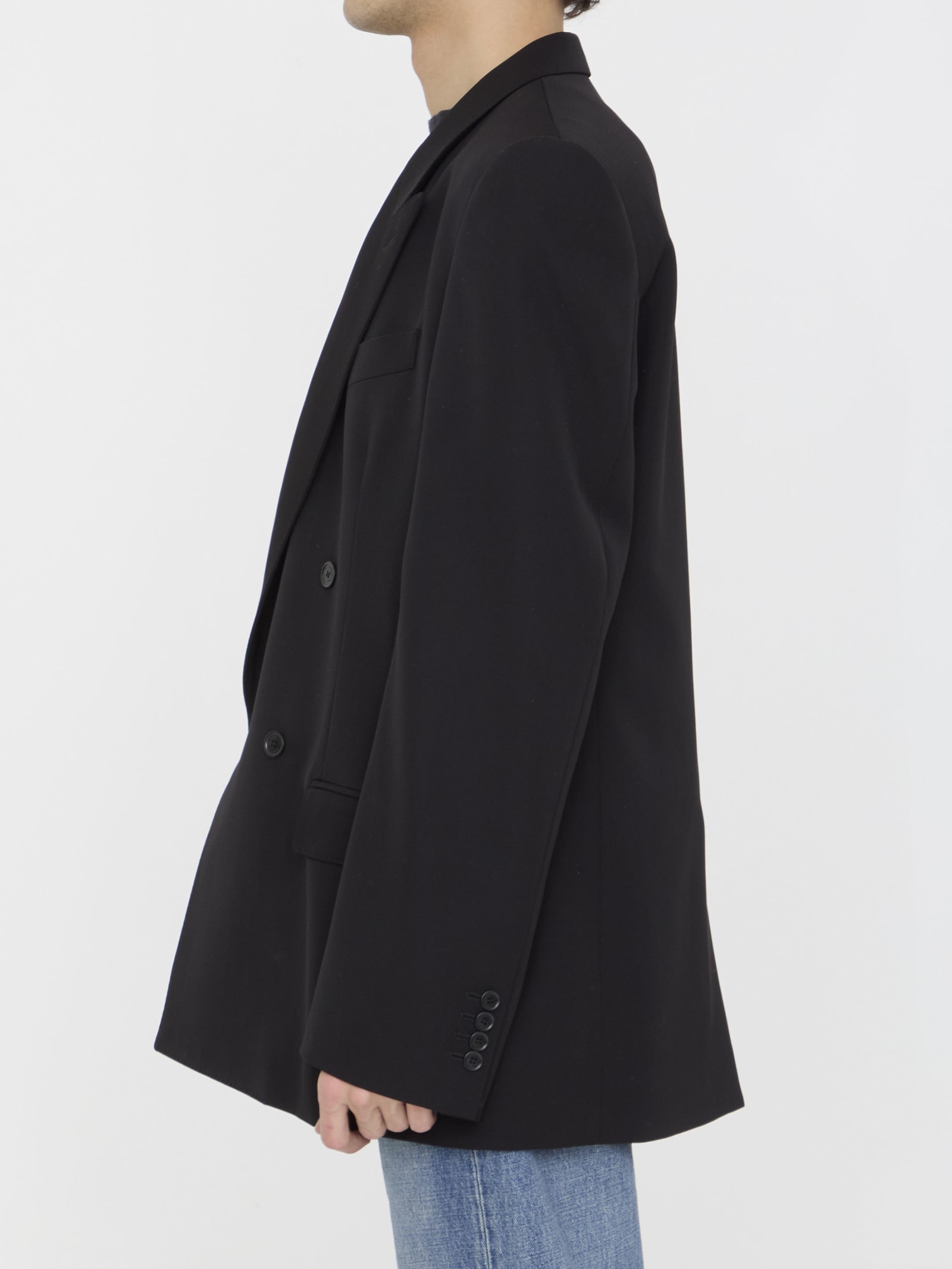 Shop Balenciaga Oversized Blazer In Black