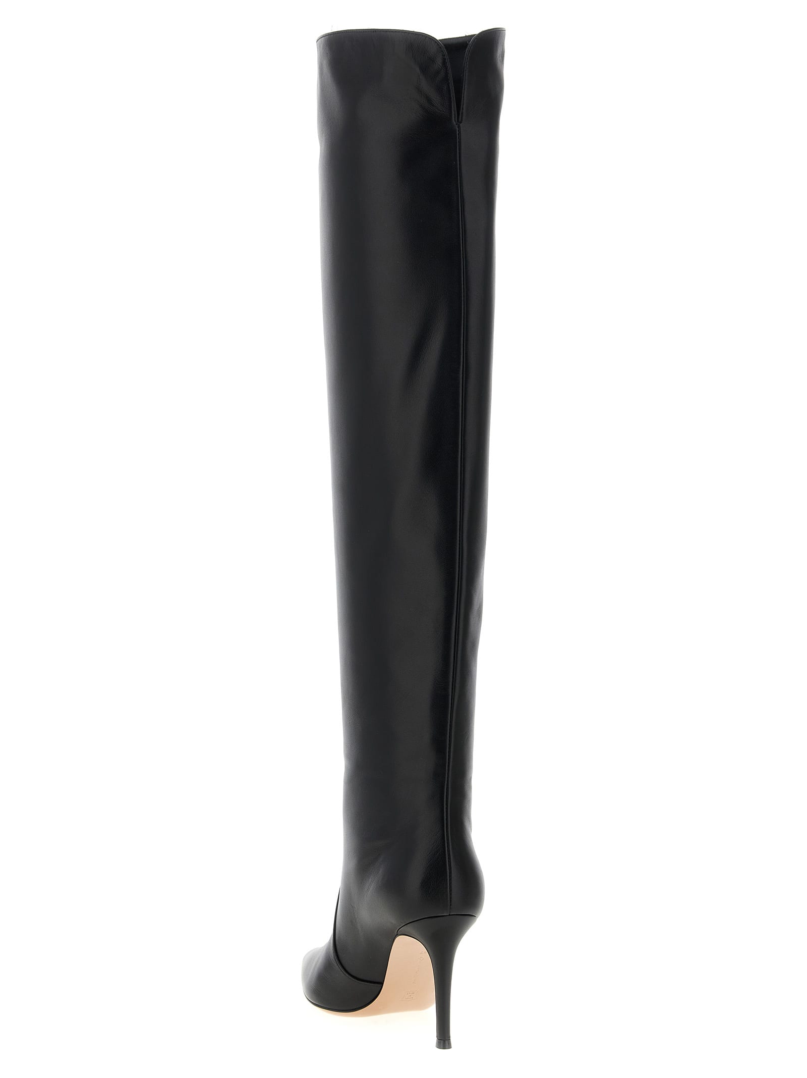 Gianvito Rossi 85mm Hansen Cuissard Pointed-toe Boots In Black