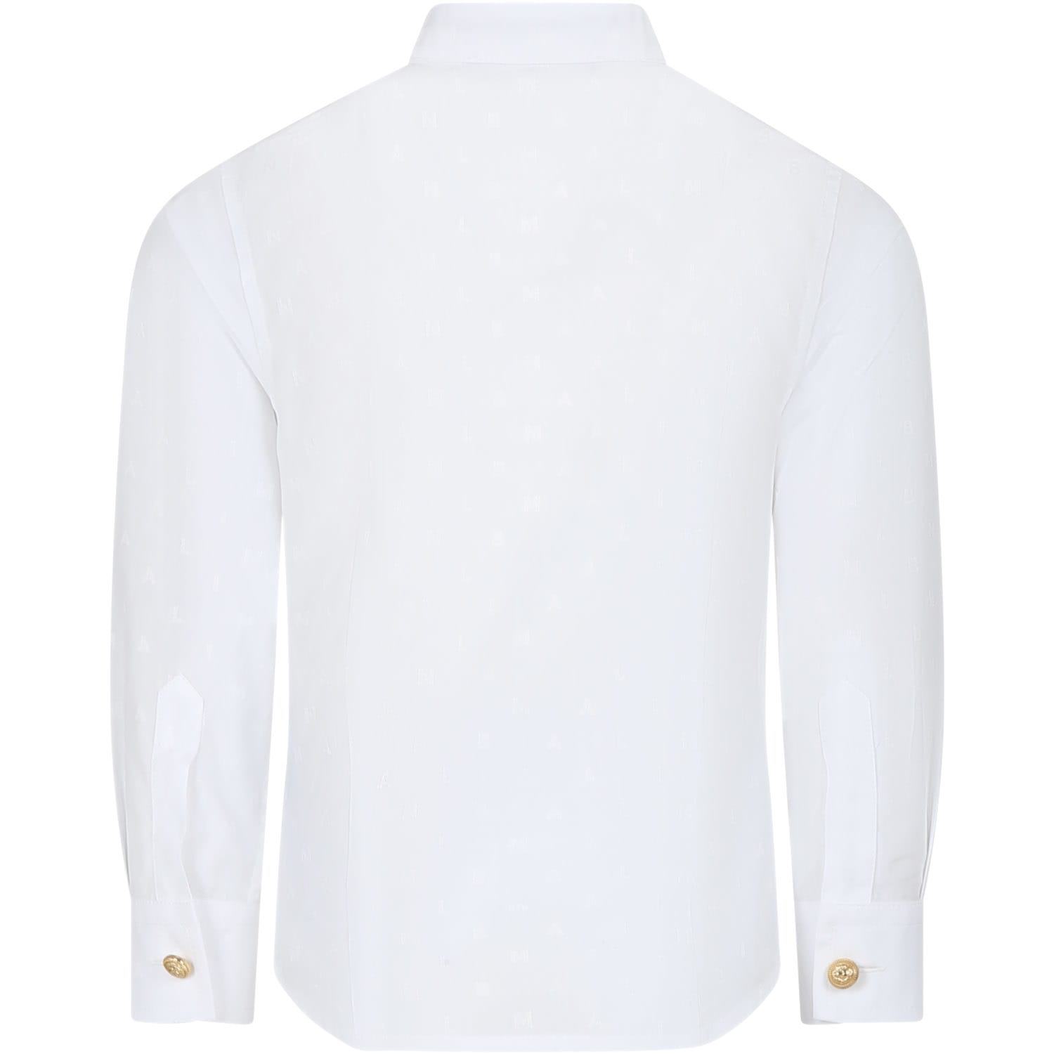 Shop Balmain White Shirt For Boy With Logo