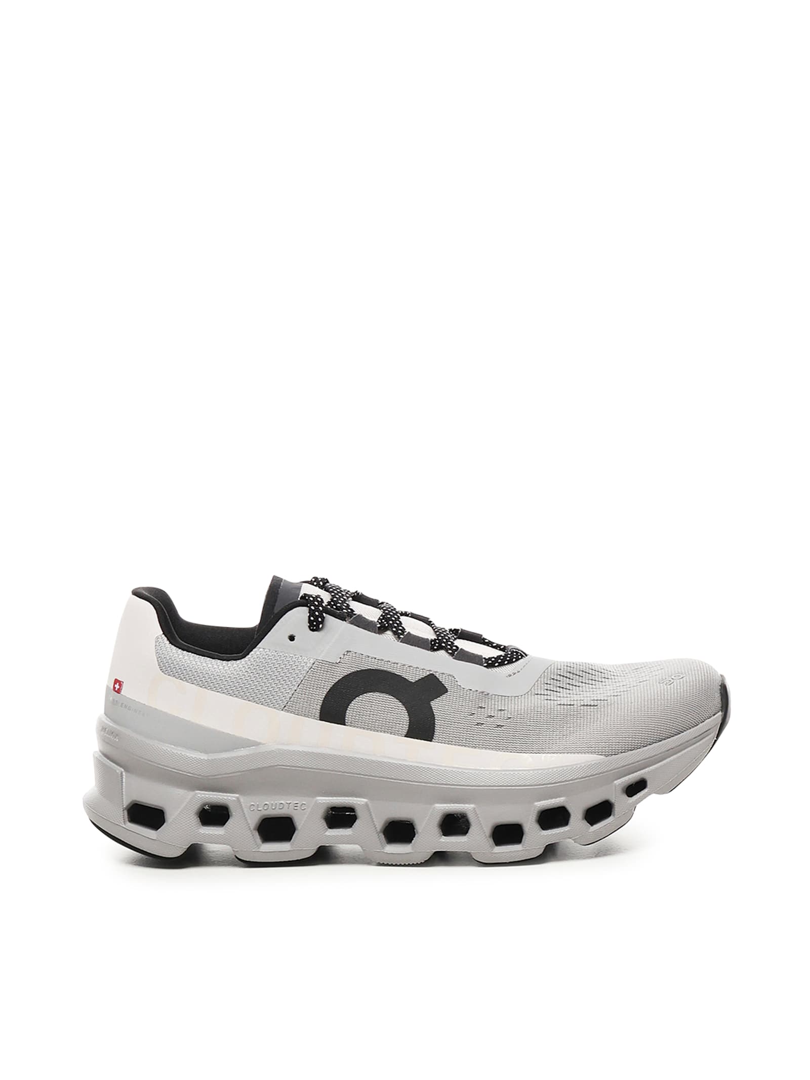 On Breathable Grey Sneakers With Robust Rubber Sole In Gray