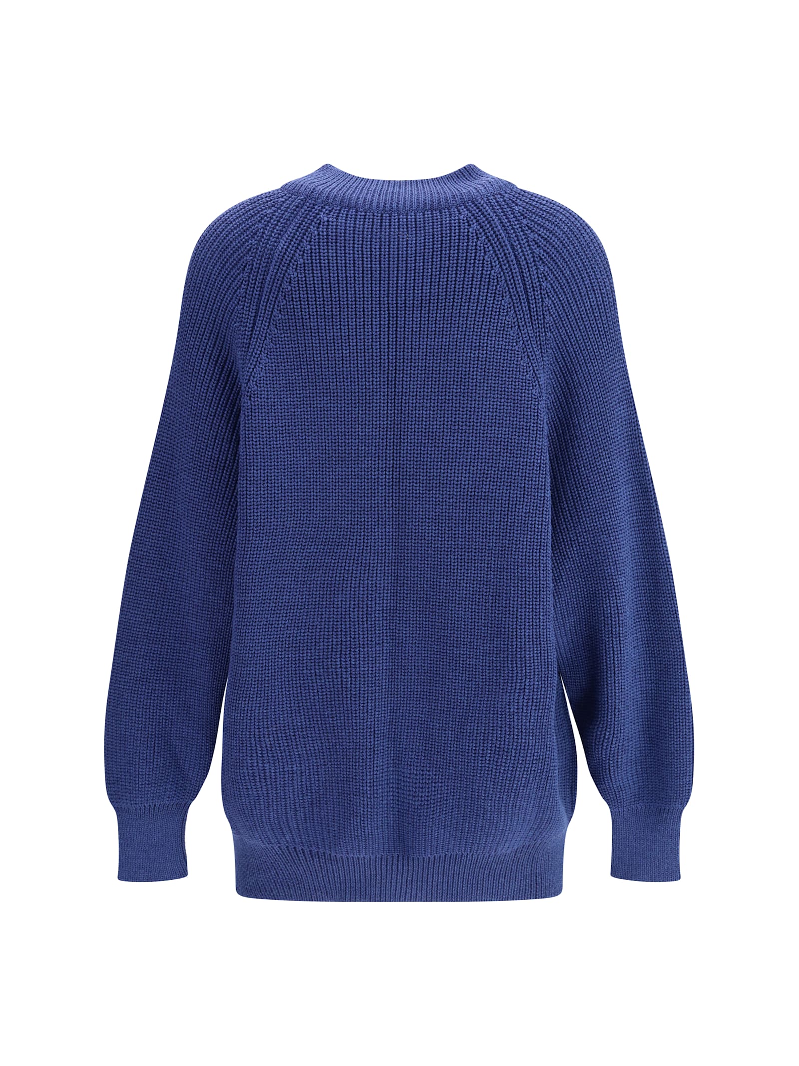 Ella Bomber Sweater With An Hook-and-eye Closure In Blue