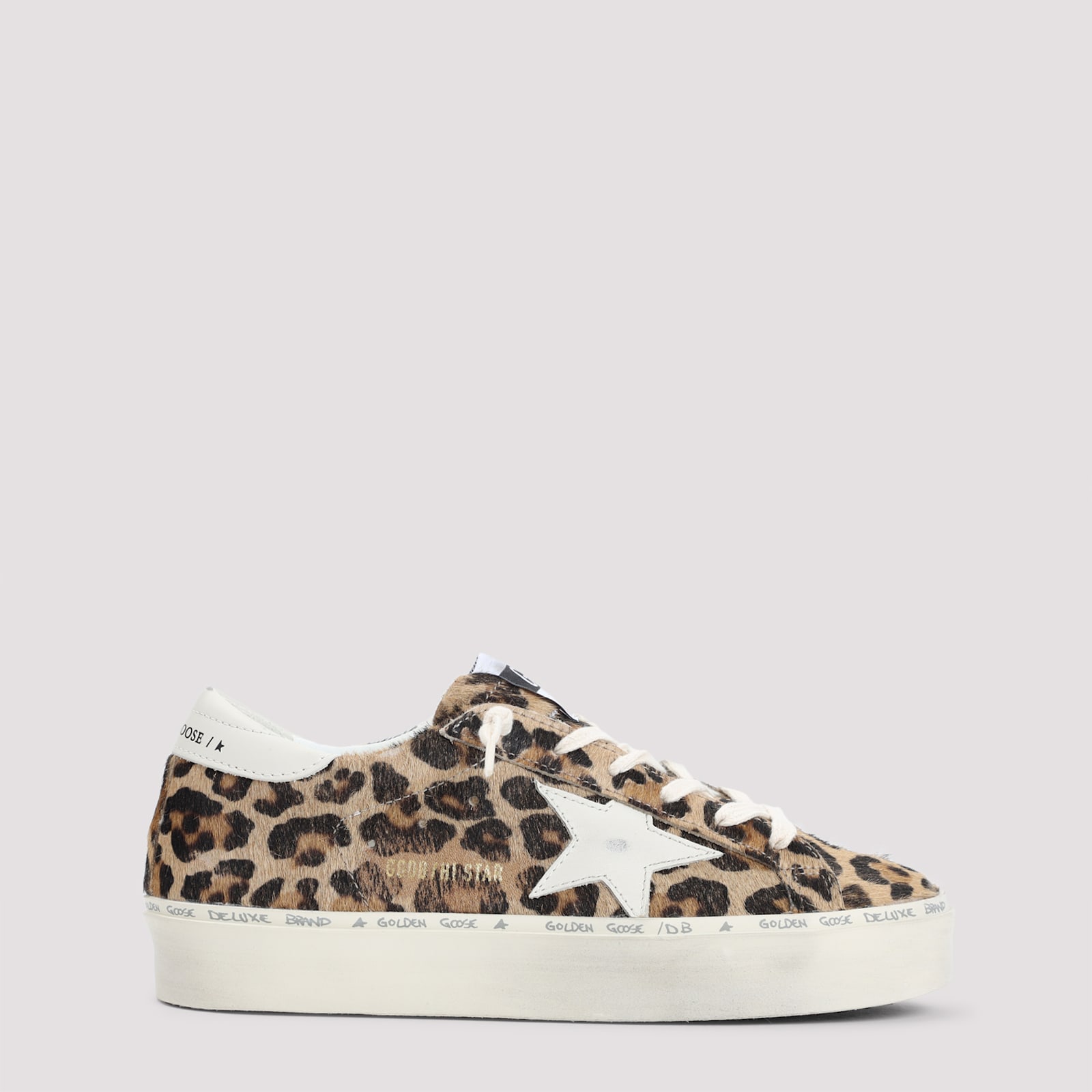 Golden Goose Hi Star Sneakers In Beige Brown Leo/beige