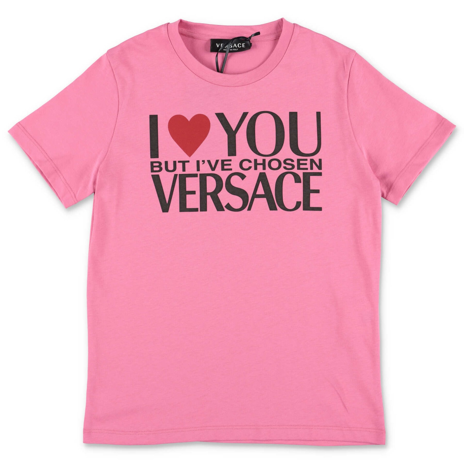Versace T-shirt Fucsia In Jersey Di Cotone Bambina