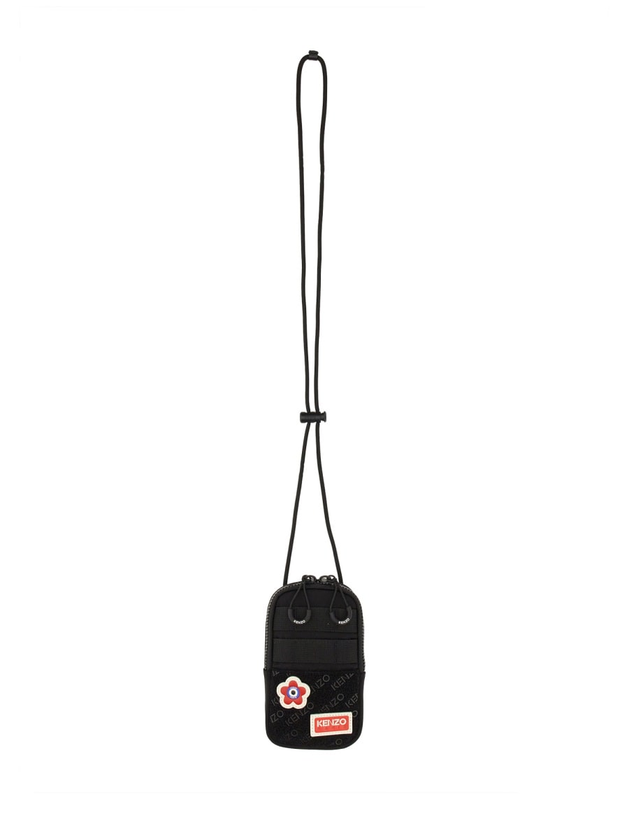 Shop Kenzo Jungle Shoulder Phone Holder In Black