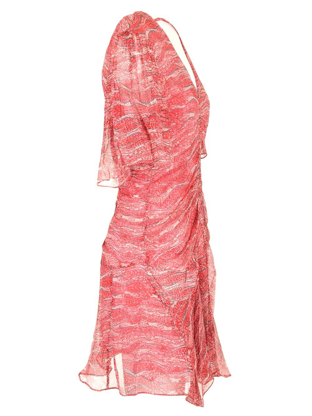 Isabel Marant Étoile Red Printed Muslin Short Vivienne Dress In Red