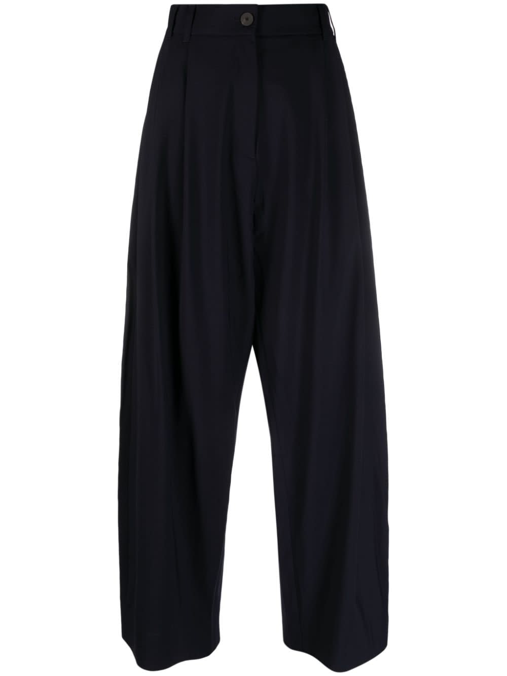 Double Pleat Curved Volume Pant Clothing In Black