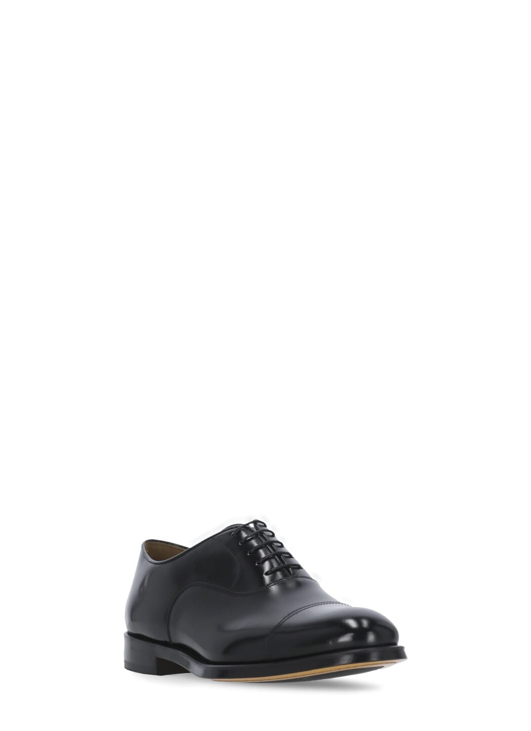 Doucal's High-shine Black Oxford Shoes With Lace-up Fastening In Black